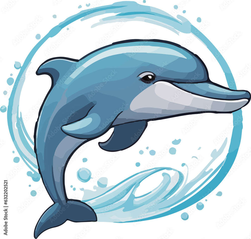 Obraz premium dolphin, color dolphin vector illustration