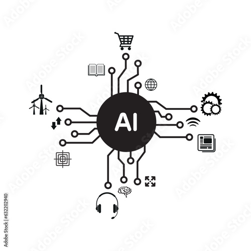 AI icon on white background	
