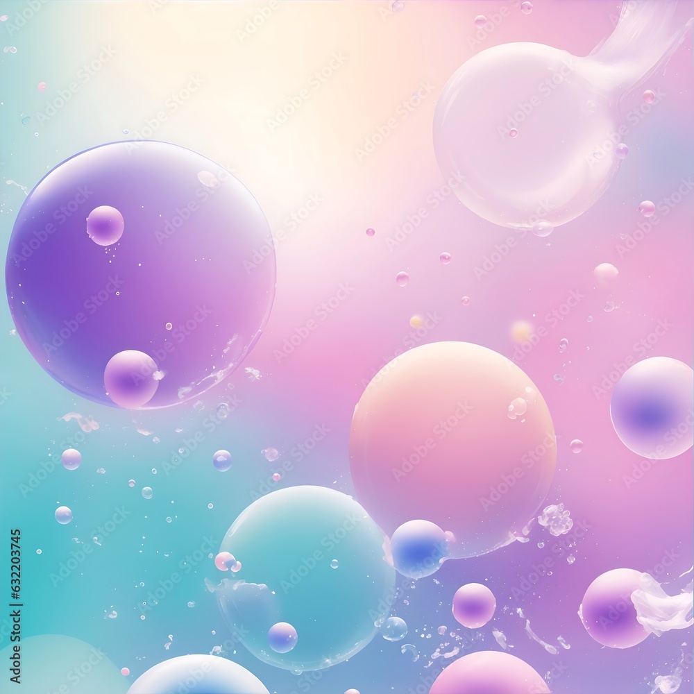 Bubbles flurry  pastel colorful  gradient