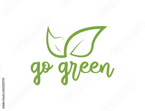 go green icon on white background	