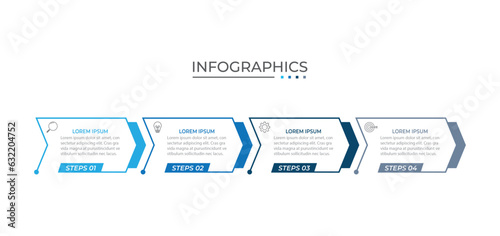 Vector Infographic label design template with icons and 4 options or steps.