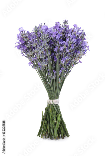 Bouquet of beautiful lavender flowers isolated on white