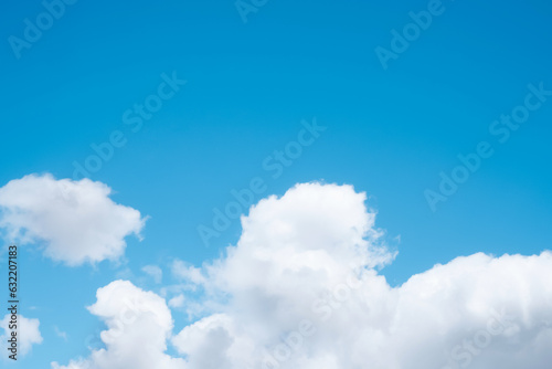 Blue sky and Clouds  Sky Summer Background  Beautiful nature Morning Spring Sky with white fluffy cloudy in sunny day