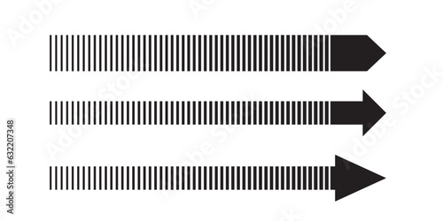 Straight long arrow. Black straight long arrows vector isolated illustration photo