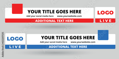 Abstract geometric lower third banner template design vector illustration