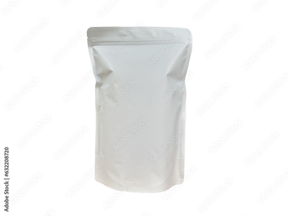 Blank stand up pouch foil or Plastic packaging with zipper isolated. Blank stand up pouch foil or Plastic packaging with zipper isolated.