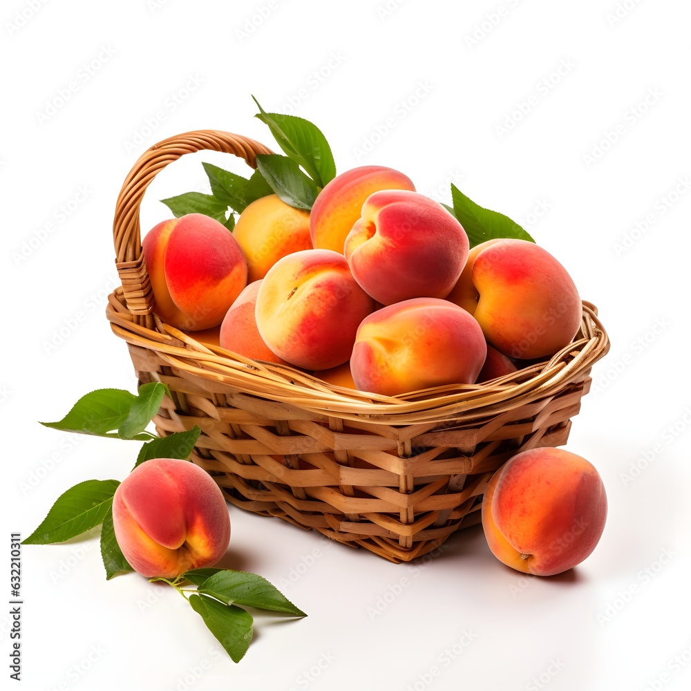 basket of summertime peaches basket of summertime peaches