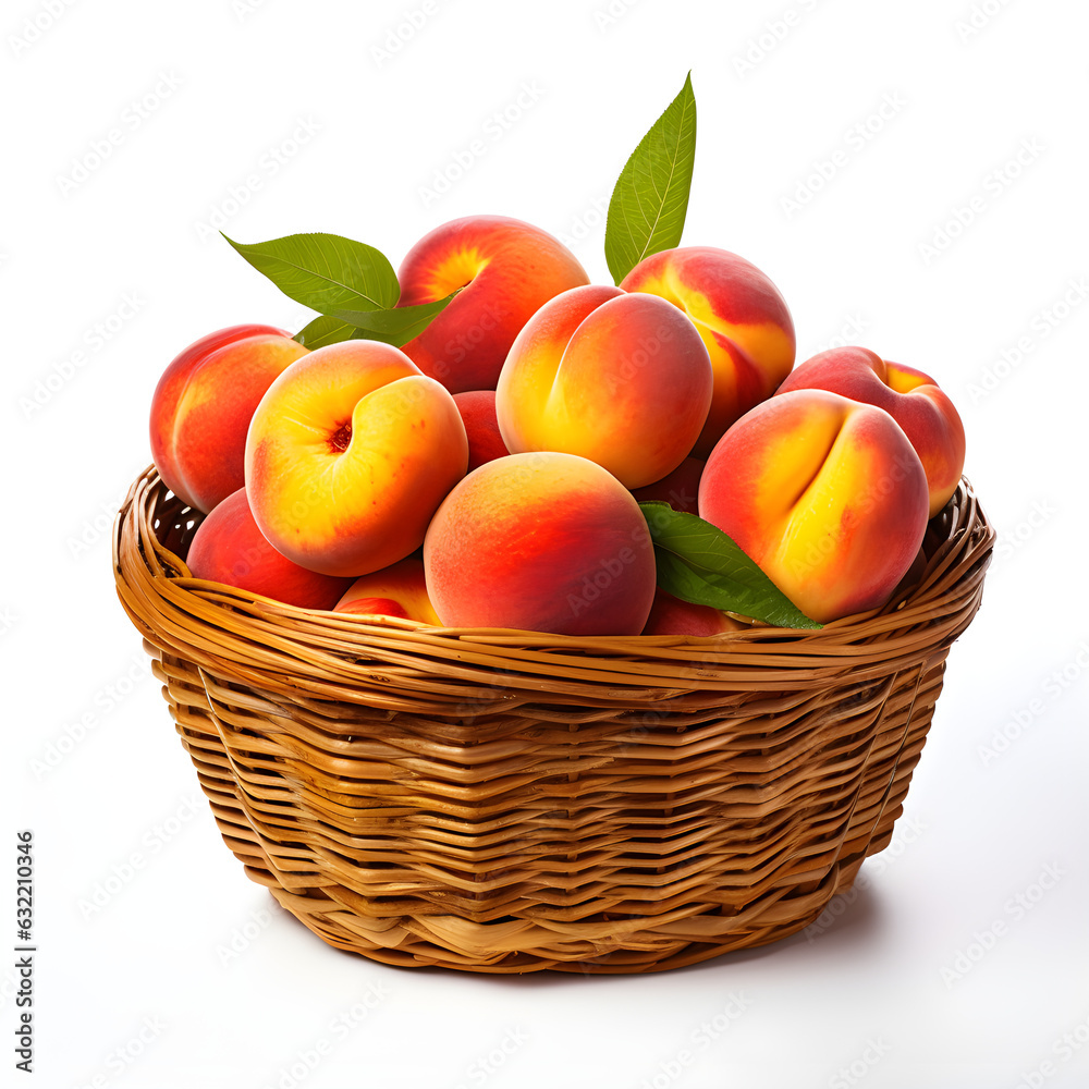basket of summertime peaches basket of summertime peaches