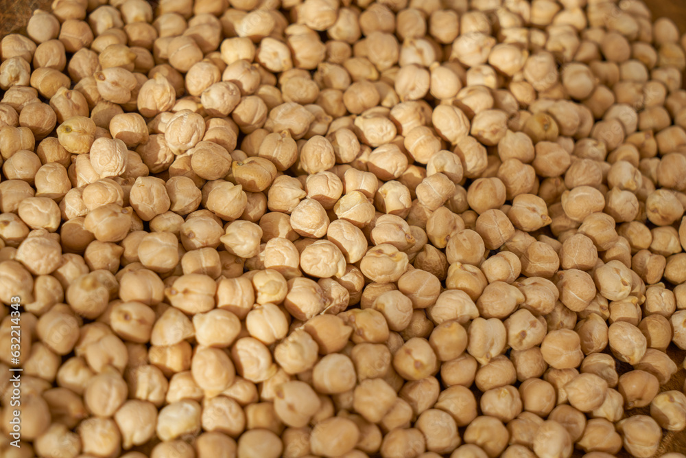 chickpeas on a wooden countertop