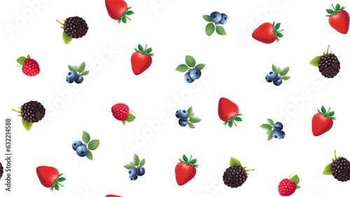 Strawberry Blueberry Raspberry Blackberry pattern