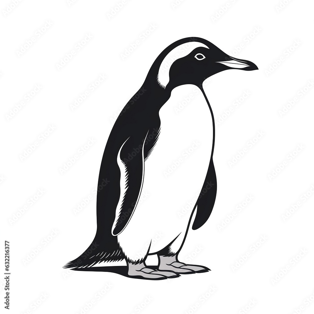 Obraz premium penguin bird on white background