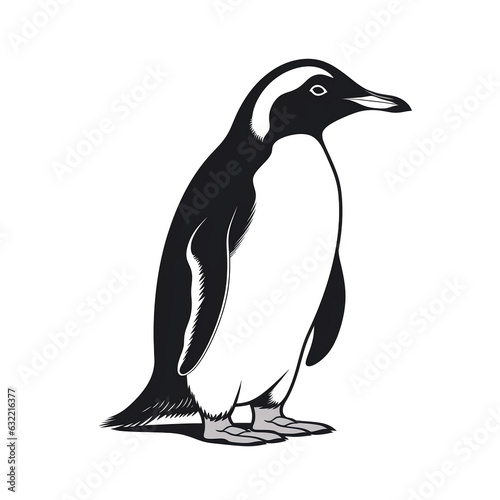 penguin bird on white background