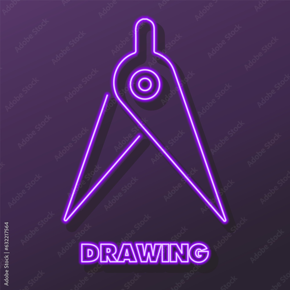 compass geometry neon sign, modern glowing banner design, colorful modern design trends on black background. Vector illustration. compass geometry neon sign, modern glowing banner design, colorful modern design trends on black background. Vector illustration.