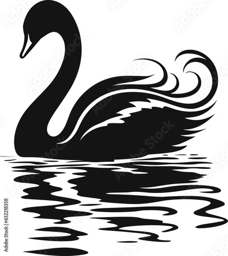 black swan on white