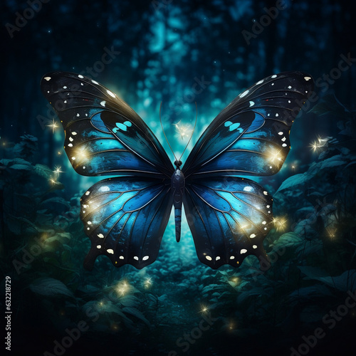 butterfly on the silent darkness only the faint starlight © GEMES