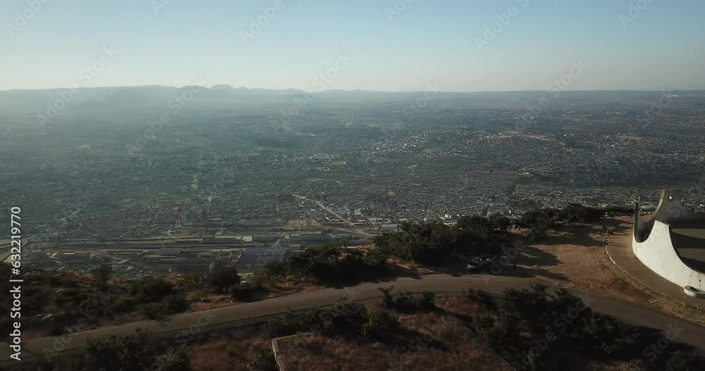 Aerial view of the Cristo Rei Huila Province Lubango Angola Aerial view of the Cristo Rei Huila Province Lubango Angola
