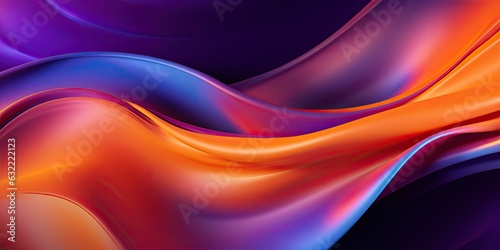 Abstract silk waves background, Golden Orange and Purple Gradient