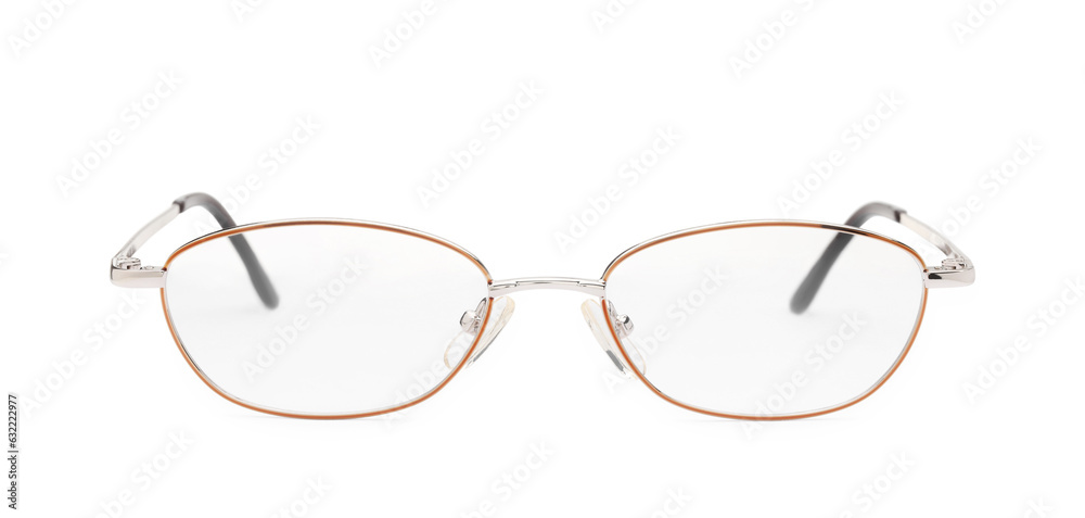Stylish pair of glasses isolated on white Stylish pair of glasses isolated on white
