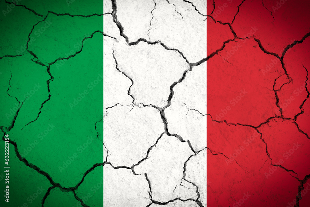 Italy - cracked country flag Italy - cracked country flag