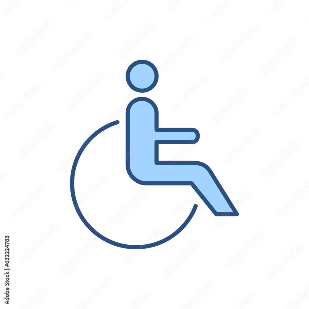 Disabled related vector line icon. Disabled person in wheelchair linear icon. Service for people with disabilities. Handicap. Isolated on white background. Vector illustration. Editable stroke Disabled related vector line icon. Disabled person in wheelchair linear icon. Service for people with disabilities. Handicap. Isolated on white background. Vector illustration. Editable stroke
