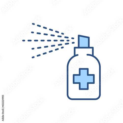 Medical alcohol spray disinfector related vector icon. Disinfector sign. Sanitizer icon. Isolated on white background. Editable vector illustration