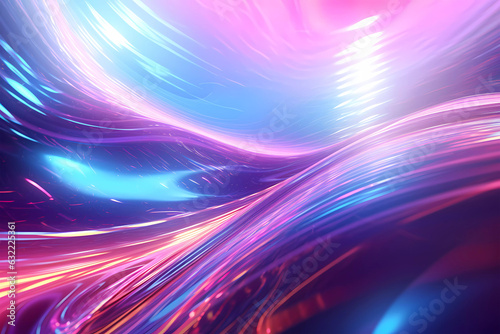Abstract colorful holographic textured background. Holographic waves. Created with generative AI.