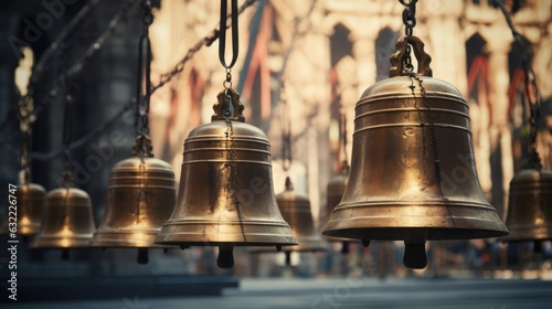 Old retro copper bells