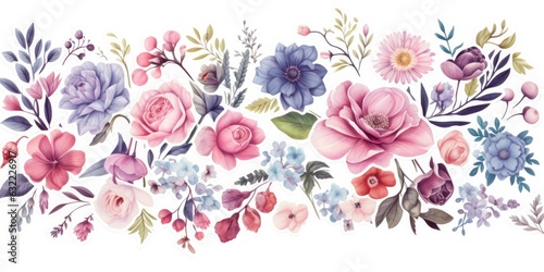 The Artistic Touch: Watercolor Floral Backgrounds Collection Generative AI Images