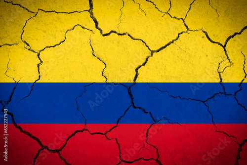 Colombia - cracked country flag