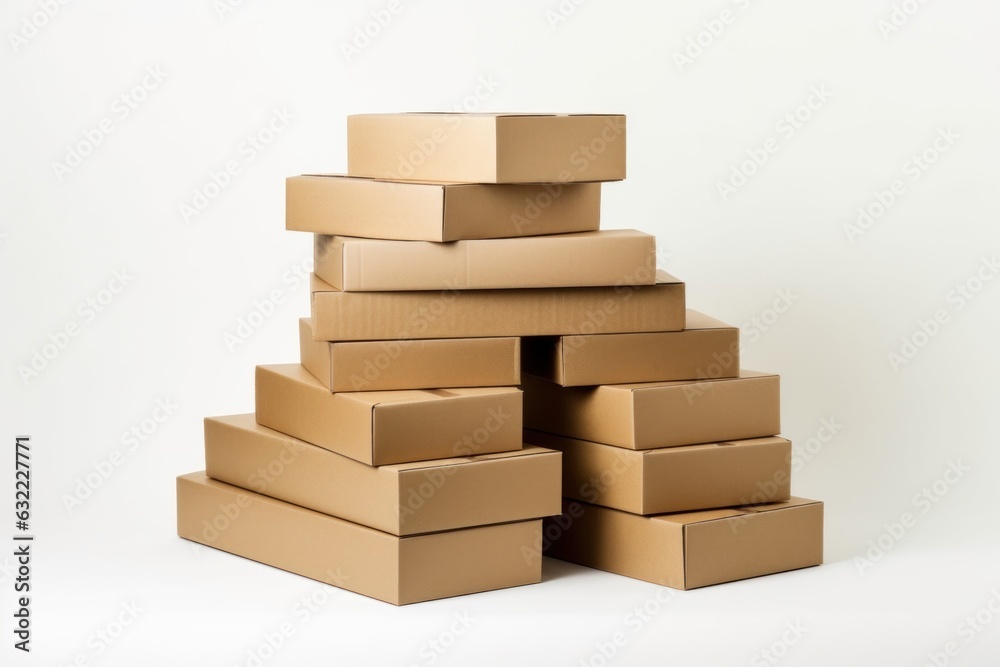 Stack of Cardboard Boxes. Storage Boxes, cardboard containers.
