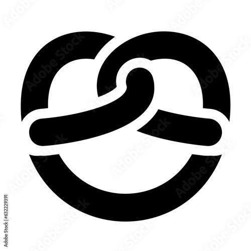 パン、プレッツェルを表す塗りつぶしスタイルのアイコン