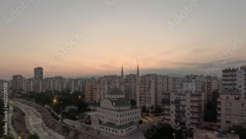 Time laps and sunset Ayse Arslan Mesque. Mersin. Turkey photo