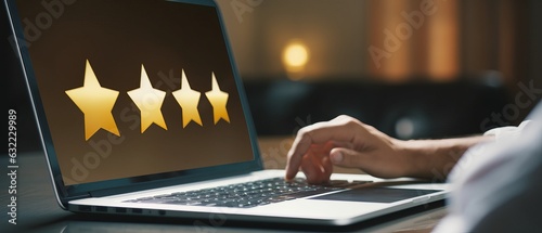 Star rated customer satisfaction. The concept of rating. Generative AI
