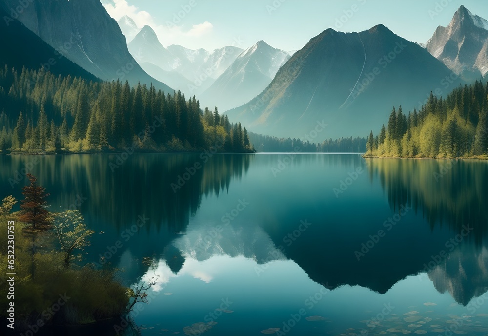 Experience the serenity of tranquil lakes embraced by majestic mountains or lush forests in this captivating image collection, celebrating the beauty of nature's landscapes