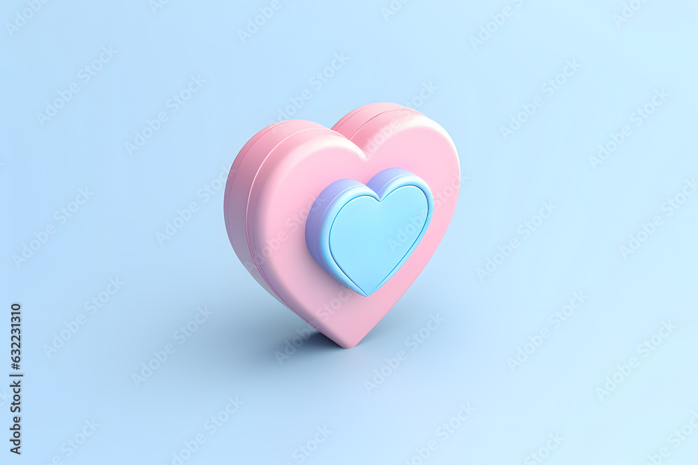 heart pastel 3d ai generated
