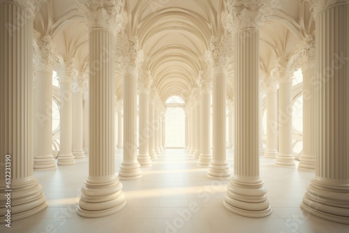 Column ancient hall. Generate Ai © juliars