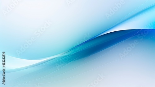 Abstract Banner Background in Cool Light Blue Gradient with Blurred Colours and Empty Space for Text.: Generative AI