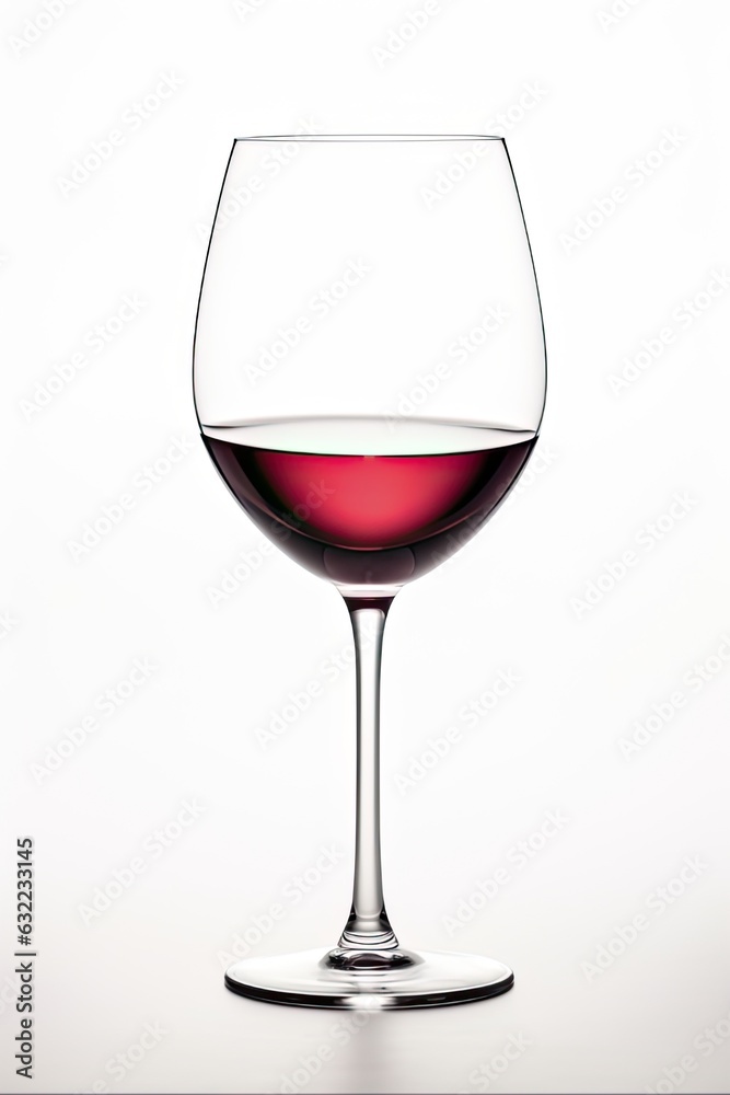 Isolated Wine Glass. Red Cabernet Served in a Crystal Glass on a Clean White Background. Classic Elegance of Perfect Celebration Drink: Generative AI Isolated Wine Glass. Red Cabernet Served in a Crystal Glass on a Clean White Background. Classic Elegance of Perfect Celebration Drink: Generative AI