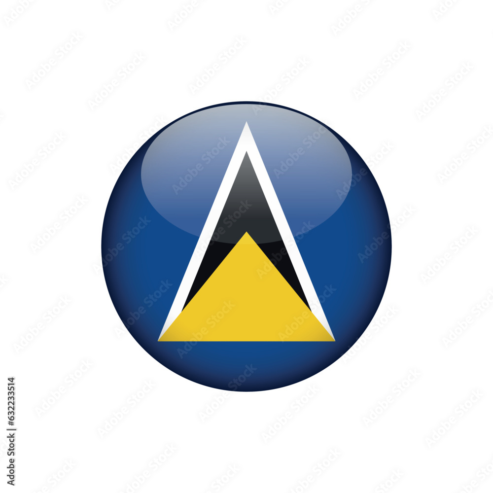 Saint Lucia Flag Circle Button Vector Template Saint Lucia Flag Circle Button Vector Template