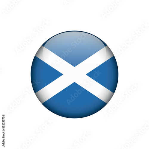 Scotland Flag Circle Button Vector Template