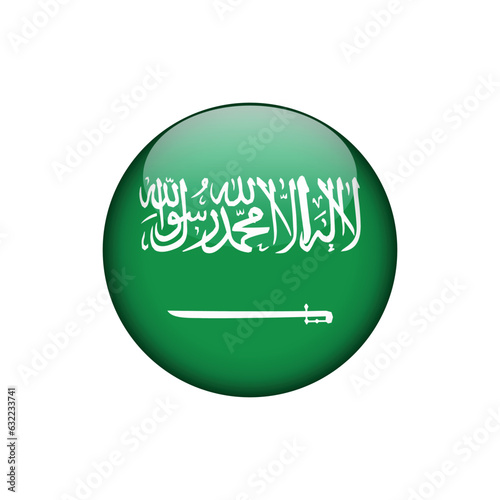 Saudi Arabia Flag Circle Button Vector Template