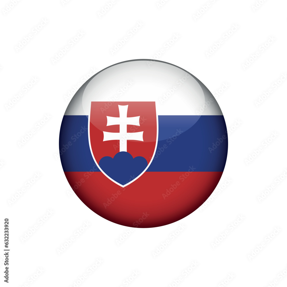 Obraz premium Slovakia Flag Circle Button Vector Template