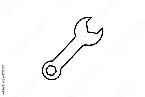 Wrench Icon. Icon related to repair, maintenance, assembly, applications and user interfaces. line icon style. Simple vector design editable