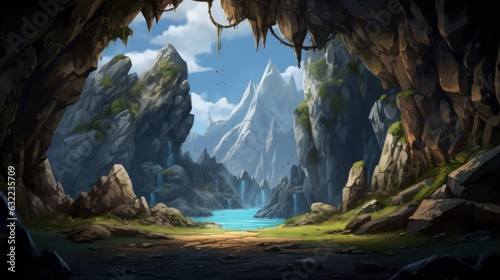 Hidden Cave In Mountains Game Art © Damian Sobczyk