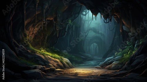 Hidden Cave In Mountains Game Art photo