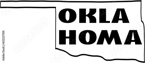 outline drawing of oklahoma state map.
