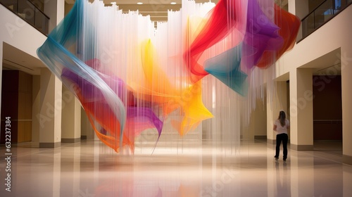 Abstract art installation, colorful