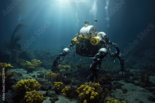 biohybrid robot in underwater exploration scene