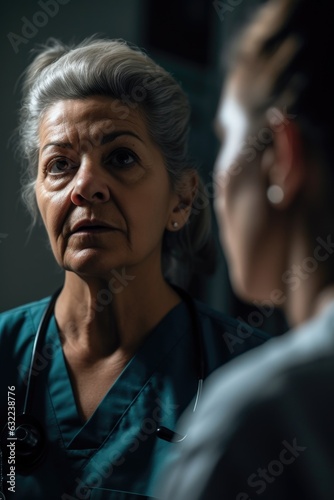 shot of an unrecognisable female nurse talking to a patient during her hospital visit photo