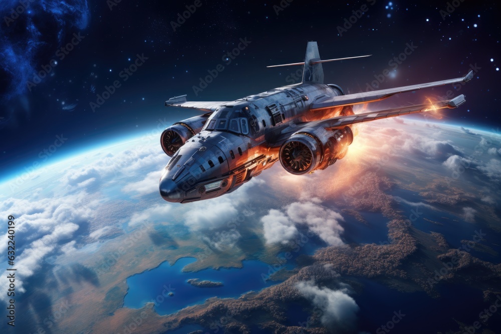 aerospace travel concept with space and earth elements aerospace travel concept with space and earth elements